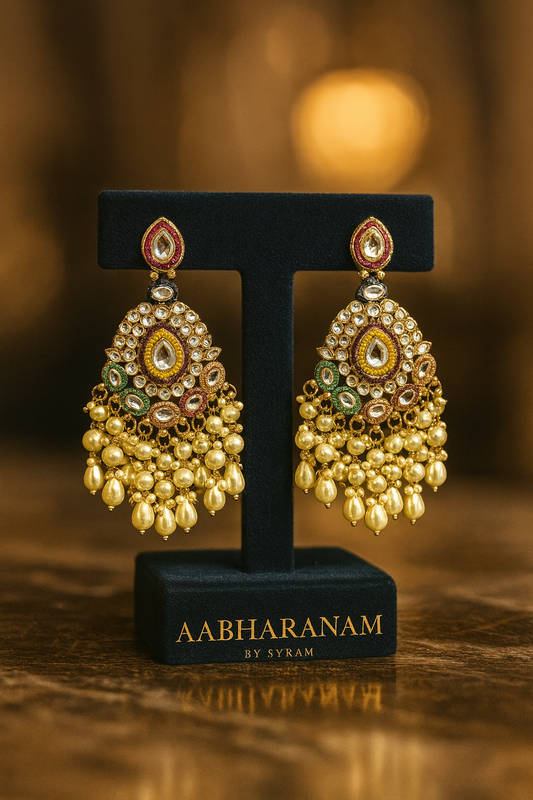 Regal Kundan Chandbali Earrings