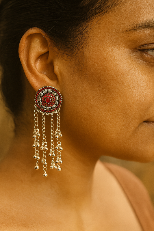 Dangle Earrings – Red, Green & White Variants