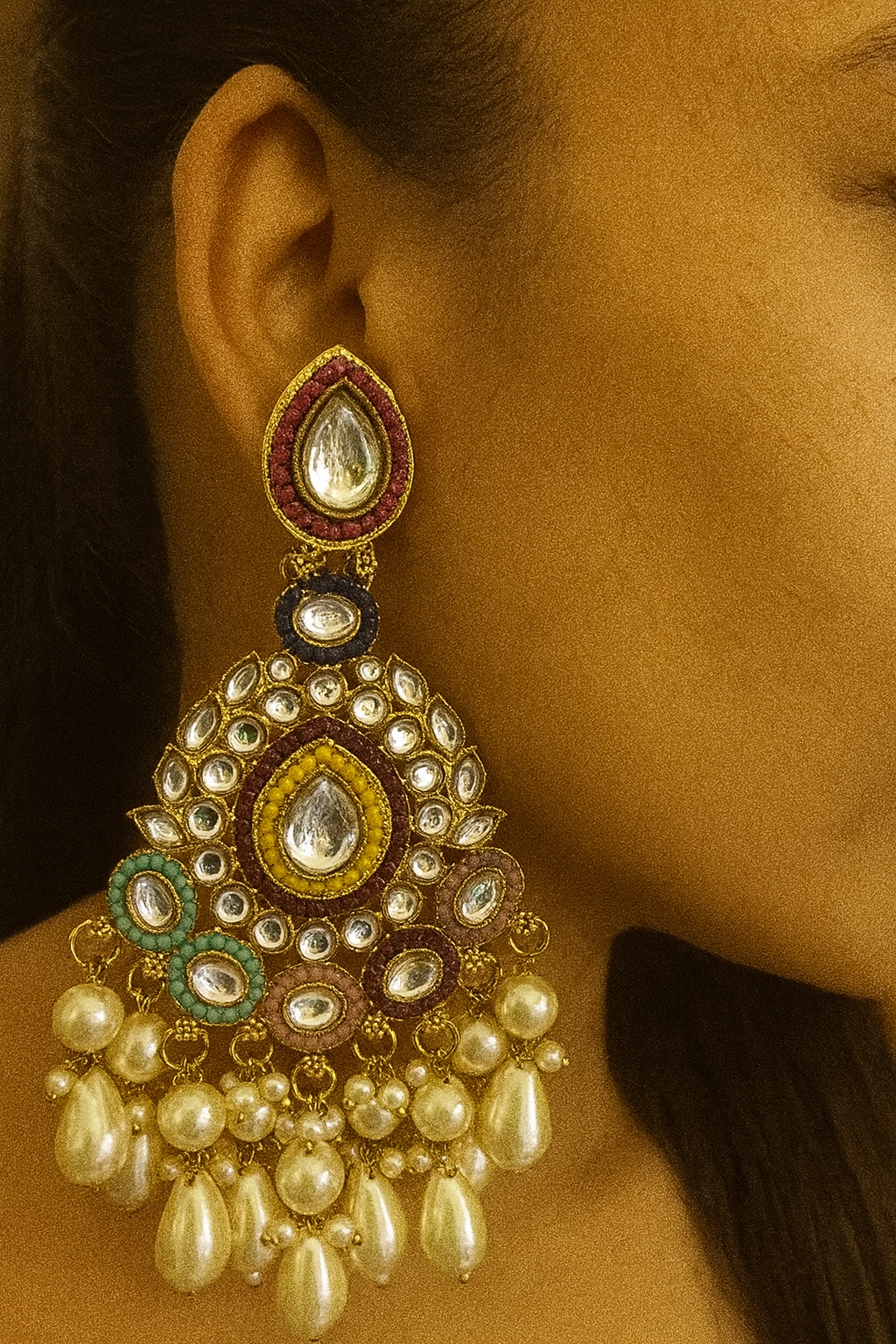 Regal Kundan Chandbali Earrings