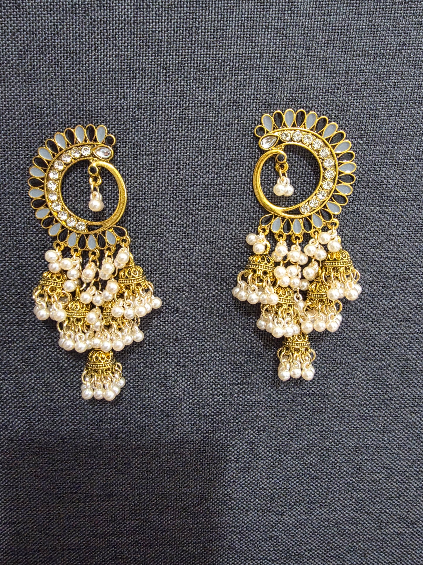 Peacock Crescent Pearl Jhumka Earrings – 3 Variants